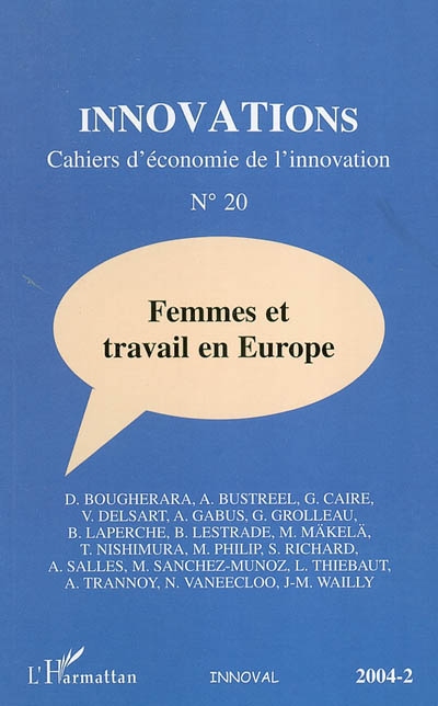 Innovations, n° 20. Femmes et travail en Europe