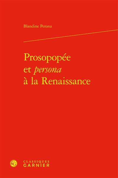 Prosopopée et persona à la...
