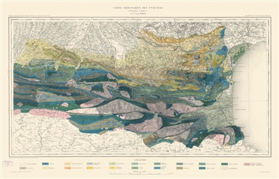 carte géologique des pyrénées. geological map of the pyrenees