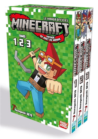 Minecraft, le manga officiel : voyage au bout du monde : tomes 1, 2, 3