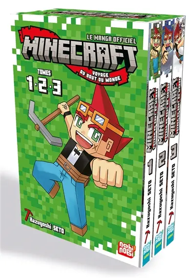 Minecraft, le manga officiel : voyage au bout du monde : tomes 1, 2, 3