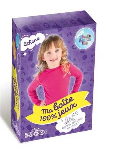 Studio Bubble Tea : ma boîte 100 % jeux, Athéna : plus de 45 défis, mimes, actions et quiz !