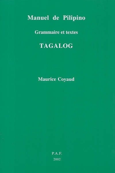 Manuel de pilipino : grammaire et textes tagalog