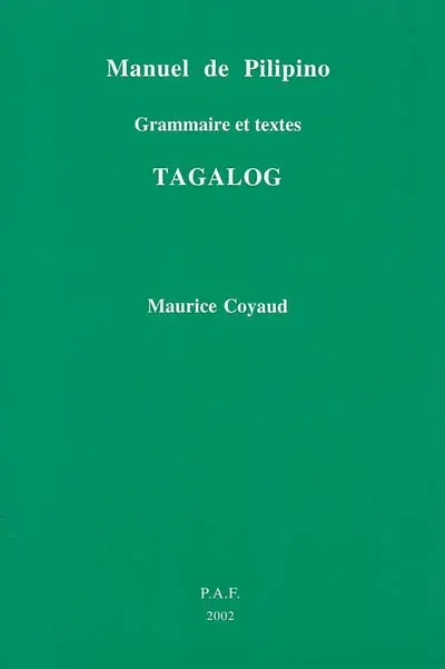Manuel de pilipino : grammaire et textes tagalog
