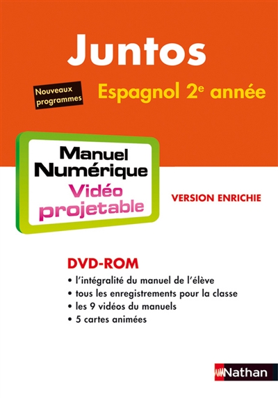 Juntos 2e année 3e : DVD-ROM du manuel numérique vidéoprojetable enrichi