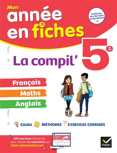 La compil' 5e : français, maths, anglais : conforme aux derniers programmes
