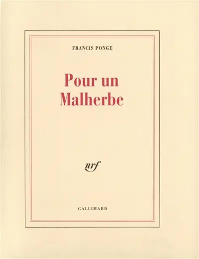 Pour un Malherbe
