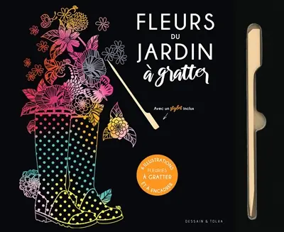 Fleurs du jardin à gratter : 6 illustrations fleuries à gratter et à encadrer
