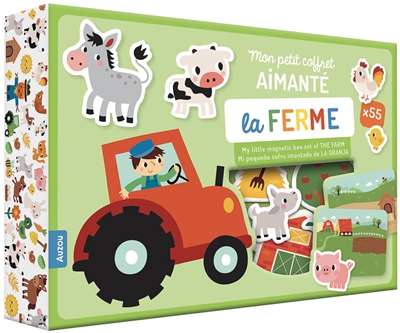 la ferme : mon petit coffret aimanté. my little magnetic box set of the farm. mi pequeno cofre imantado de la granja