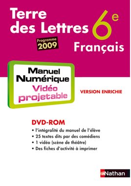 Terre des lettres 6e : DVD-ROM du manuel numérique vidéoprojetable enrichi