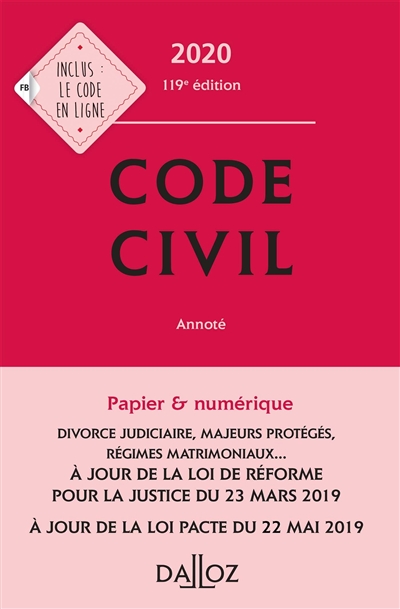 Code civil 2020, annoté