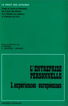 L'Entreprise personnelle : 01 : Expériences européennes