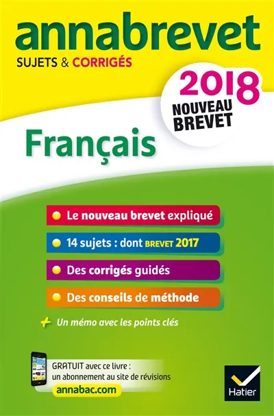 Français : nouveau brevet 2018