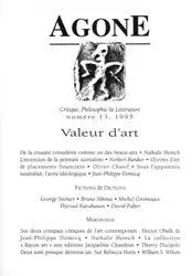Agone, n° 13. Valeur d'art