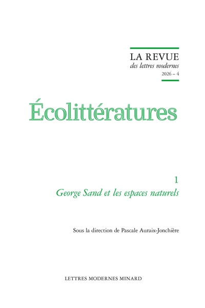 Ecolittératures. Vol. 1....