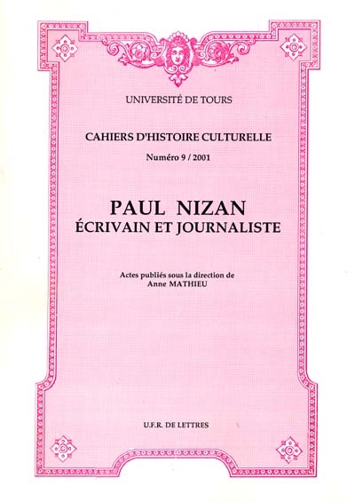 Paul Nizan, écrivain et journaliste : actes