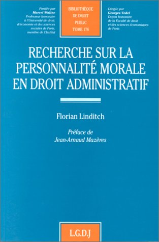 Recherche sur la personnalité morale en droit administratif
