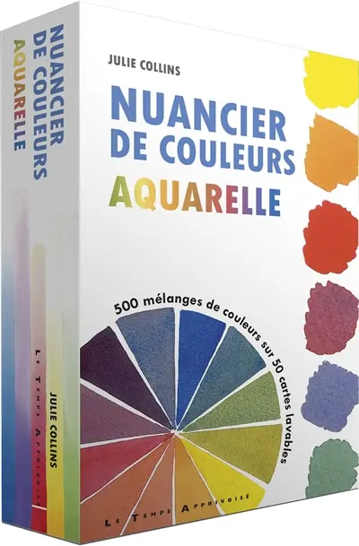 Nuancier de couleurs aquarelle : 500 mélanges de couleurs sur 50 cartes lavables