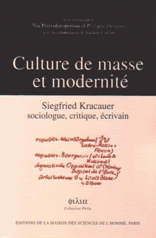 Culture de masse et modernité : Siegfried Kracauer, sociologue, critique, écrivain