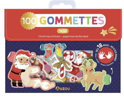 noël : 100 gommettes : petites mains. christmas stickers : small hands. pegatinas de navidad : manos pequenas