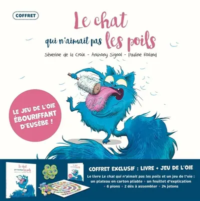 Le chat qui n'aimait pas les poils : le jeu de l'oie ébouriffant d'Eusèbe ! : coffret