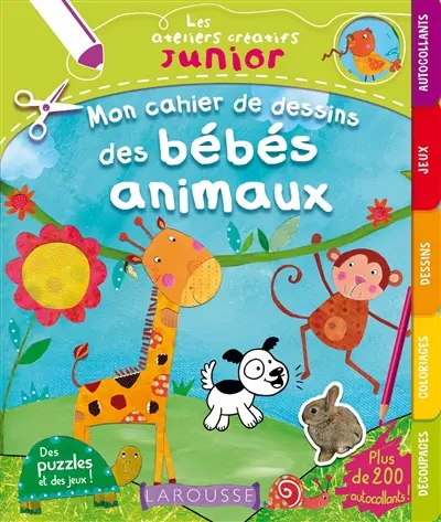 Mon cahier de dessins des bébés animaux