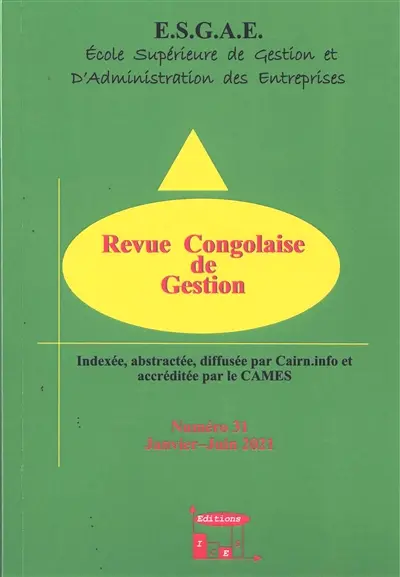 Revue congolaise de gestion, n° 31