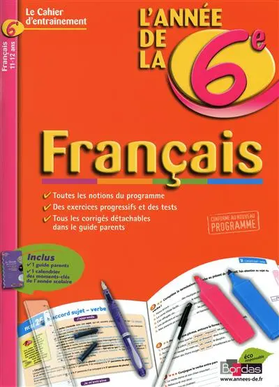 L'année de la 6e : français