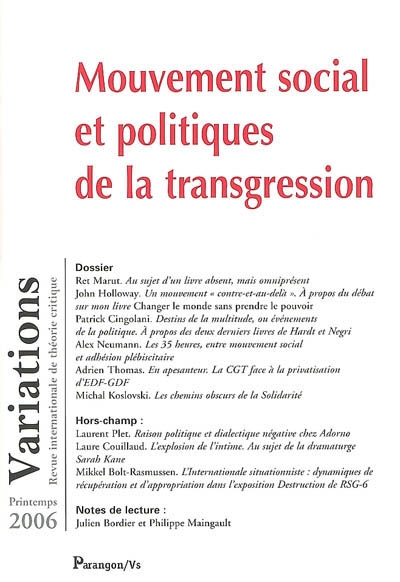 Variations, n° 1 (2006)....