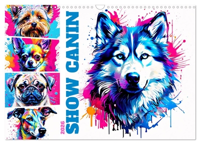 Show canin (Calendrier mural 2026 DIN A3 vertical), CALVENDO calendrier mensuel : Plongez dans le monde de la personnalité unique de nos amis à quatre pattes.