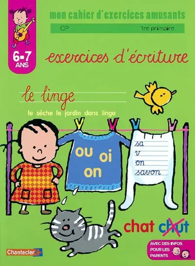 Exercices d'écriture CP-1re primaire, 6-7 ans