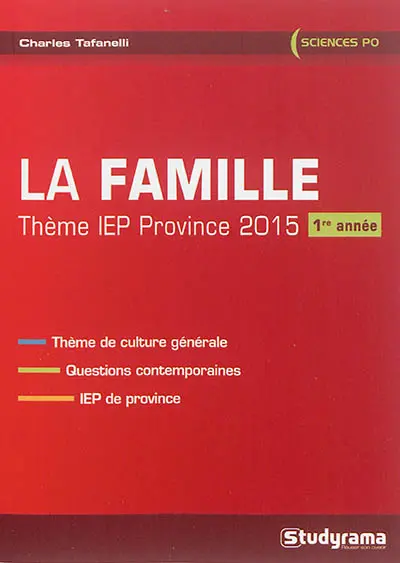 La famille, thème IEP province, 2015 : 1re année