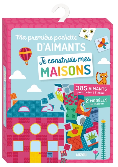 je construis mes maisons : ma première pochette d'aimants : 385 aimants pour créer à l'infini, 2 modèles de maison