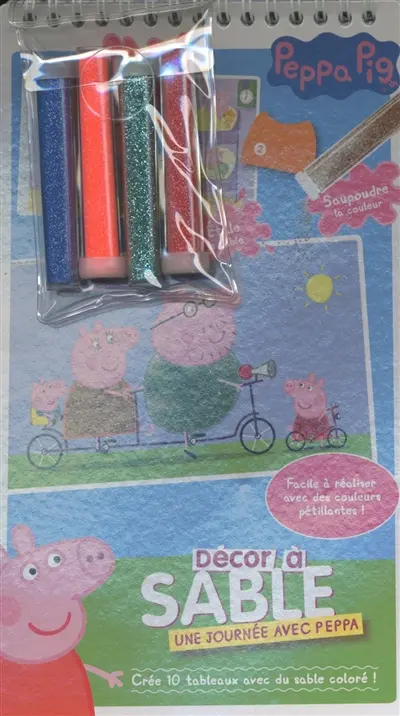 Une journée avec Peppa : crée 10 tableaux avec du sable coloré !