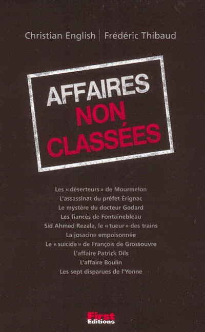 Affaires non classées. Vol. 1