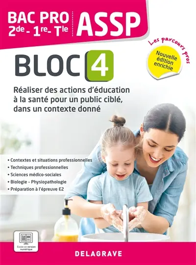 Réaliser des actions d'éducation à la santé pour un public ciblé, dans un contexte donné, 2de, 1re, terminale : bac pro ASSP, bloc 4