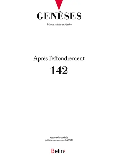 Genèses, n° 142. Après l'effondrement