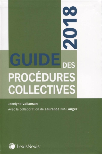 Guide des procédures collectives : 2018