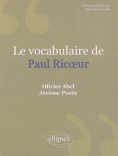 Le vocabulaire de Paul Ricoeur