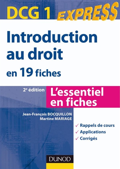 Introduction au droit : en 19 fiches