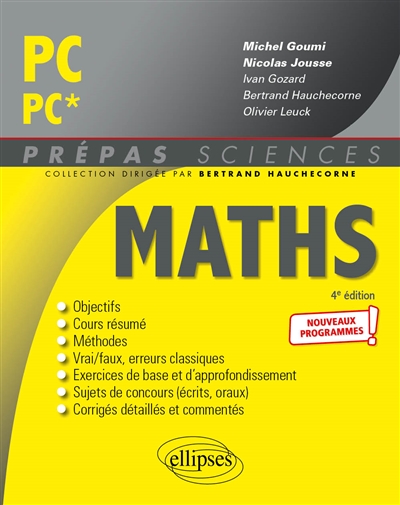 Maths PC, PC* : nouveaux programmes