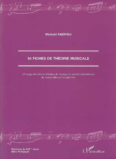 54 fiches de théorie musicale : à l'usage des élèves d'écoles de musique et adultes autodidactes de niveau débutant à supérieur
