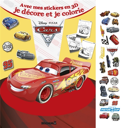 Cars 3 : avec mes stickers en 3D je décore et je colorie
