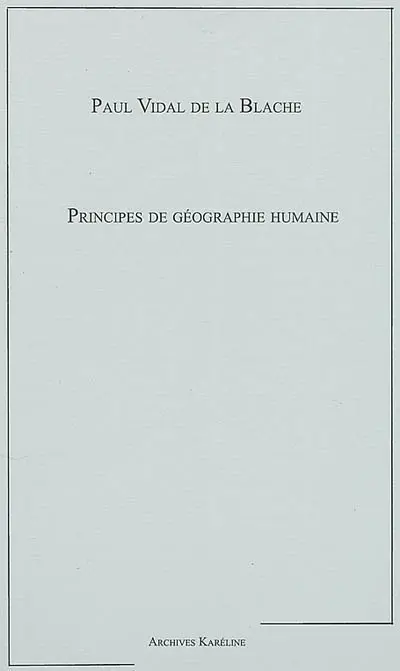 Principes de géographie humaine
