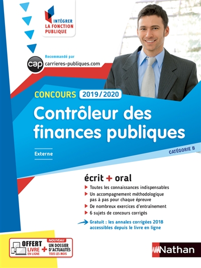 Contrôleur des finances publiques : concours 2019-2020, catégorie B, externe : écrit + oral