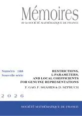 Mémoires de la Société mathématique de France, n° 188. Restrictions, L-parameters and local coefficients for genuine representations