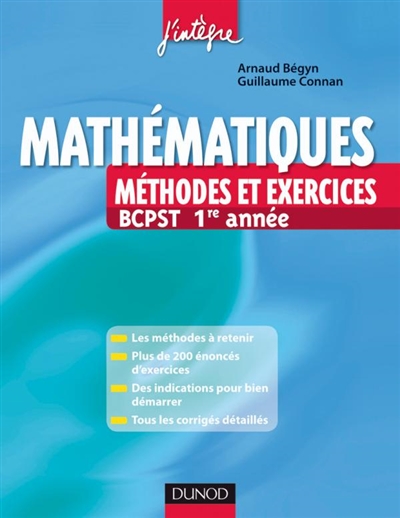 Mathématiques : méthodes et exercices BCPST 1re année
