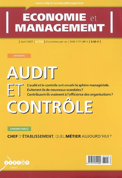 Economie et management, n° 123. Audit et contrôle