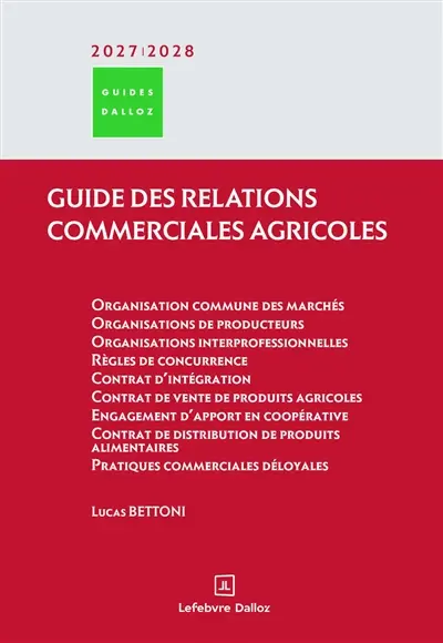 Guide des relations commerciales agricoles : 2027-2028