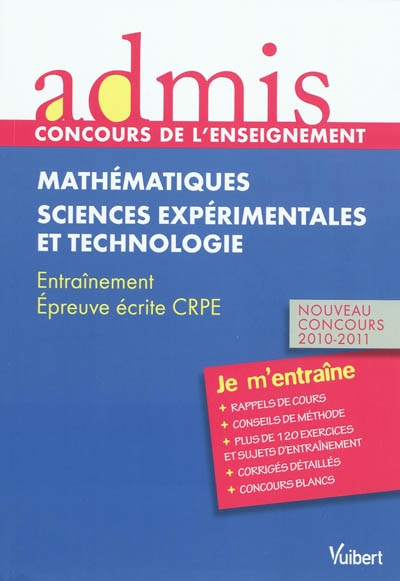 Mathématiques, sciences expérimentales et technologie : épreuve écrite CRPE